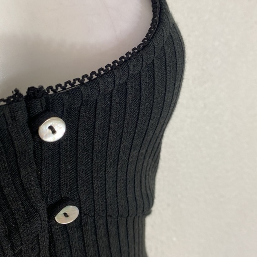 Lovers + Friends Tatiana Black Tank Button Down Mini Dress C.C10 - Picture 8 of 12
